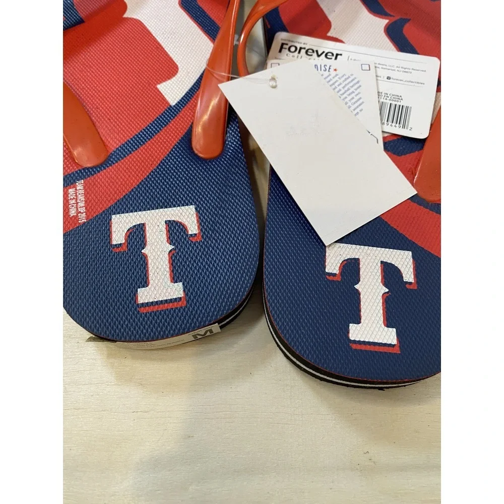 Texas Rangers MLB Baseball Flip‎ Flops Sandals New Medium Mens 7-8 Womens 9-10